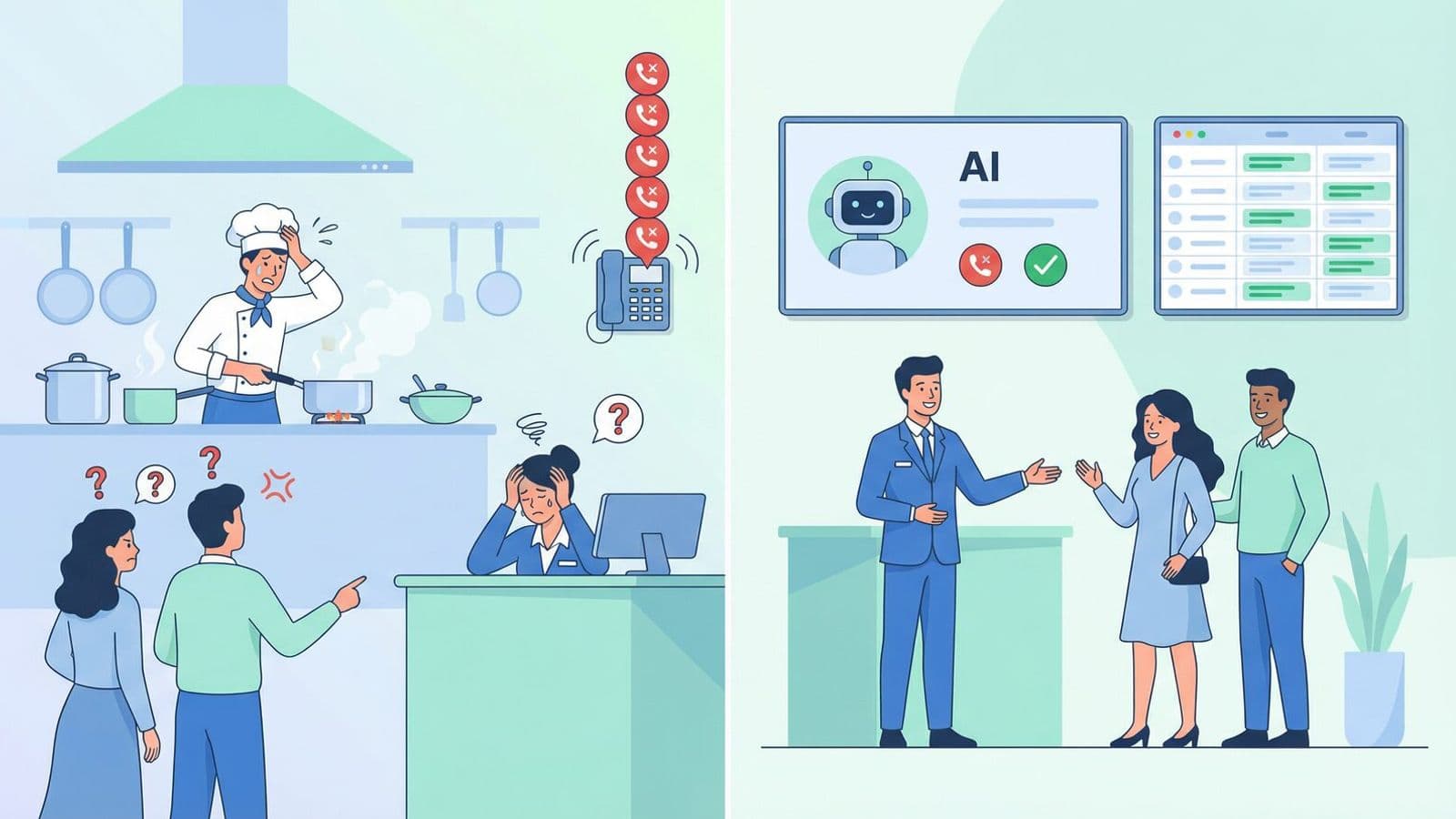 Missed Reservations vs. AI Solution